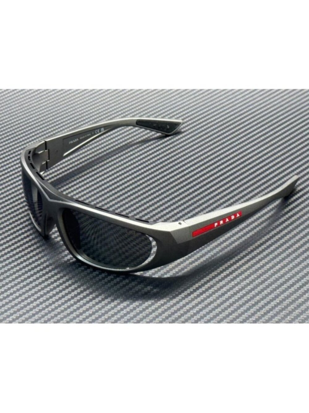 New Prada Linea Rossa Men  Matte Grey Sunglasses 57-16-125